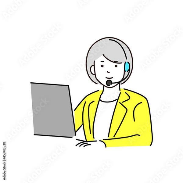 Obraz コールセンターで働く女性