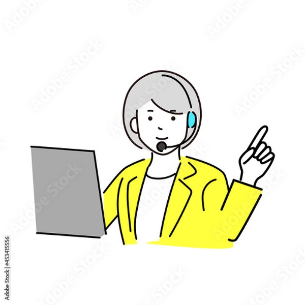 Obraz コールセンターで働く女性