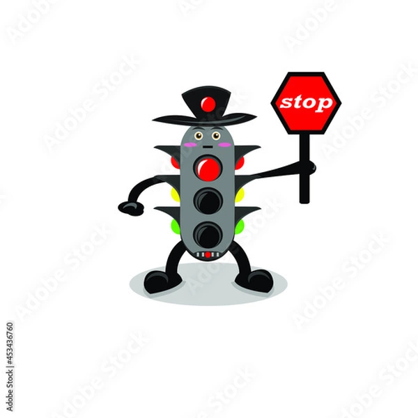 Obraz robot with traffic light