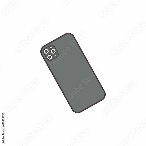 Fototapeta Smartphone from the back. White background. Vector.