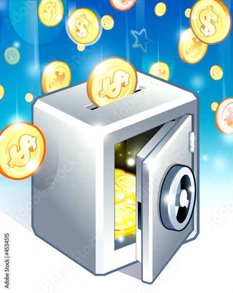 Obraz Gray safe and fall dollars