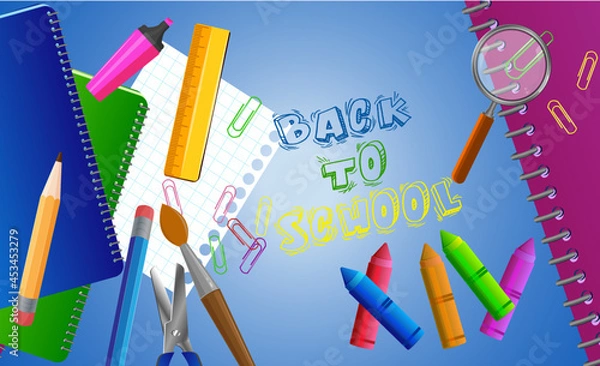 Fototapeta Back to School Set Elements Vector Design
