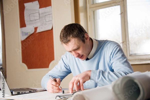 Fototapeta Engineer in work.