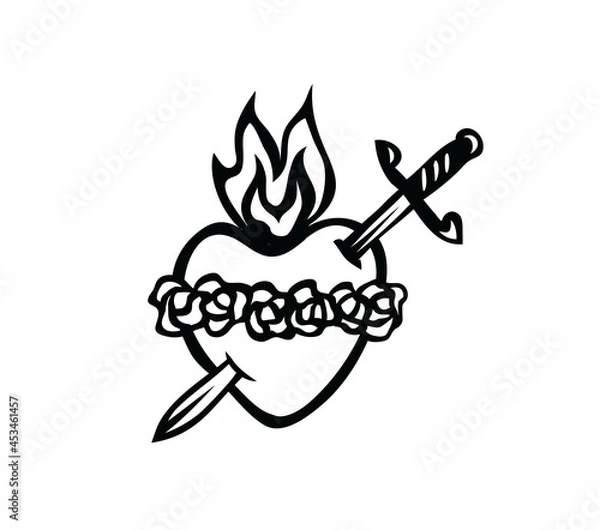 Obraz Virgin Mary's Heart icon, art vector design