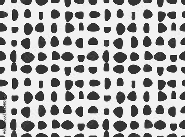 Fototapeta Abstract background with brush dot. Vector seamless pattern black and white.