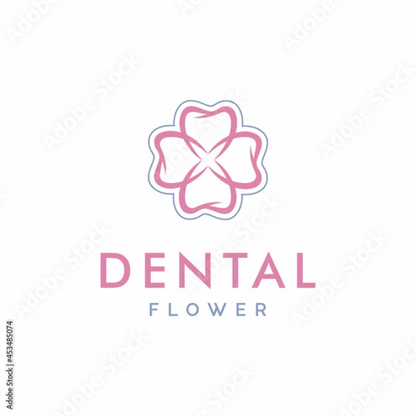 Obraz Tooth and Flower pattern for Dental logo design