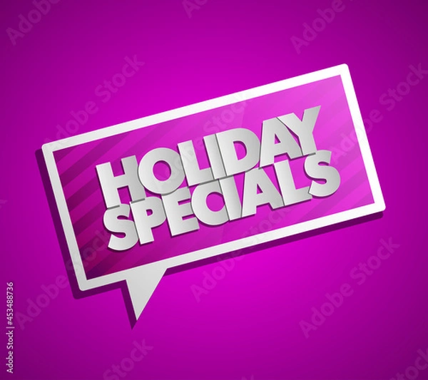 Fototapeta Holiday specials sale square banner tag. Abstract rectangle background. Advertising poster illustration