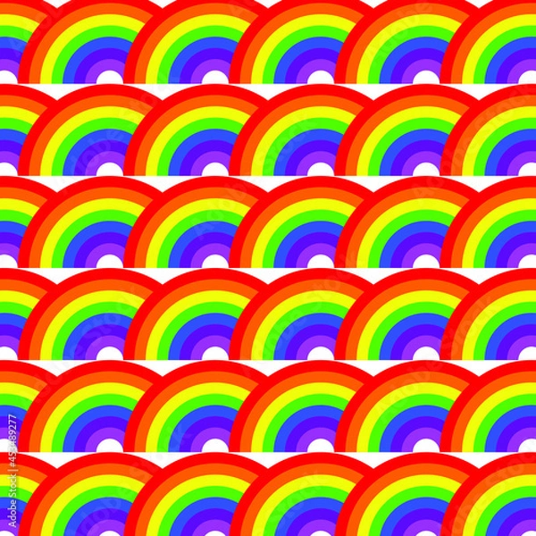 Fototapeta Rainbow art background. Vector pattern. Abstract geometric striped pattern. Vector illustration. Wavy pattern.