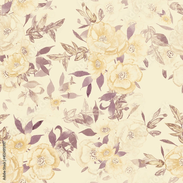 Fototapeta seamless pattern abstracts floral composition