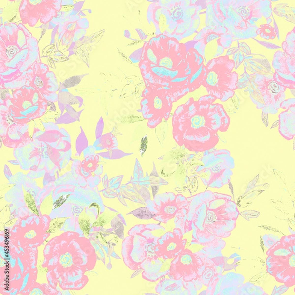 Fototapeta seamless pattern abstracts floral composition