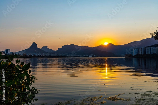 Obraz sunset over the lake