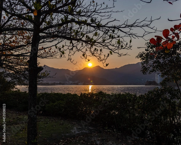 Obraz sunset over the lake