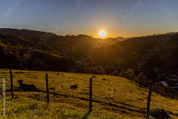 Obraz sunset in the mountains