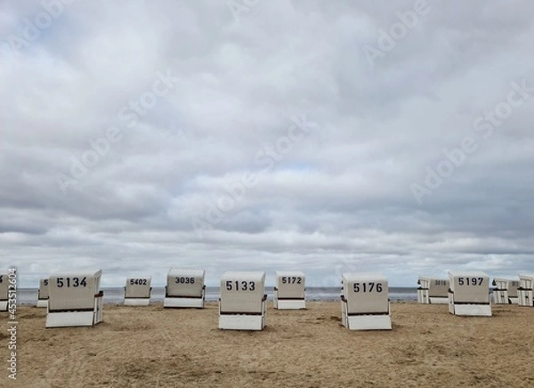 Obraz beach chairs and umbrellas