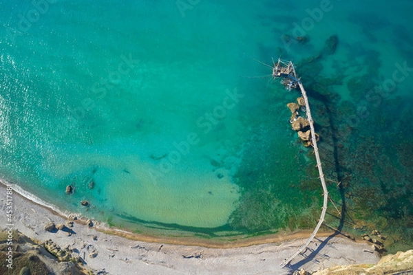 Obraz aerial view of the trabocco di punta aderci abruzzo