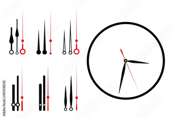 Fototapeta Clock hands design template. Time pointers symbol. Template design. Vector illustration isolated on white.