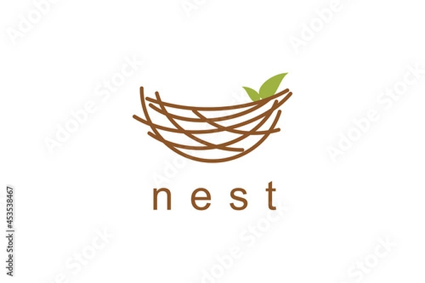 Fototapeta nest illustration logo design symbol vector template