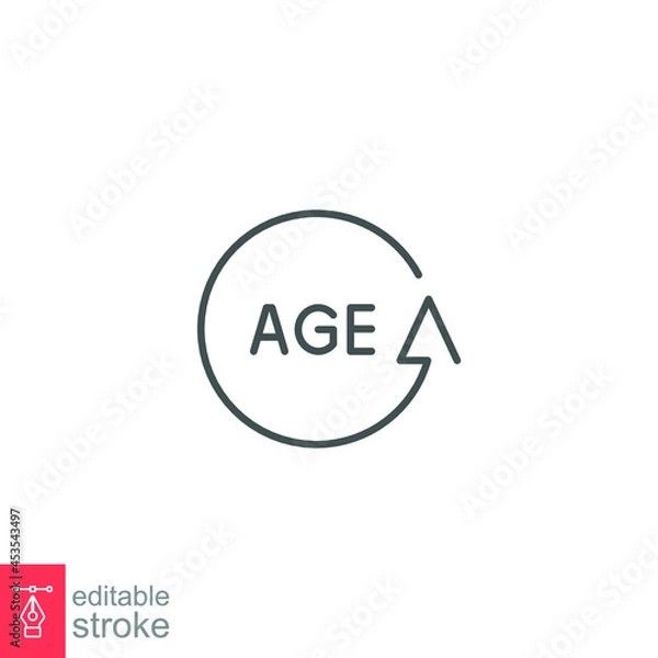 Fototapeta age icon. word age in circular arrows pointer logo signs and symbols can be used for web, logo, mobile app. outline style editable stroke. Vector illustration. design on white background. EPS 10