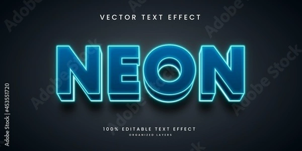 Fototapeta Editable text effect in neon style