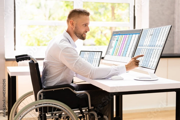 Fototapeta Accountant Managing Business Tax Using Spreadsheet