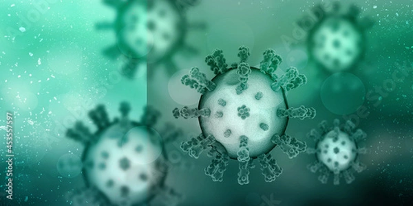 Fototapeta 3d render Corona virus microscopic view
