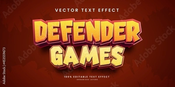 Fototapeta Editable text effect in defender games style