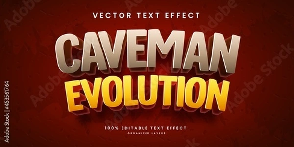 Fototapeta Editable text effect in caveman evolution style 