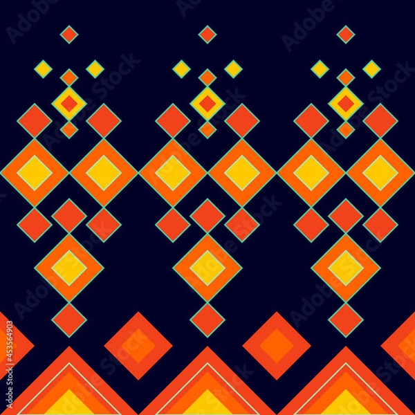 Obraz Pattern Name: "flame" The pattern is made up of geometric figures. Both square and triangle were blended out into a modern-looking native pattern. 