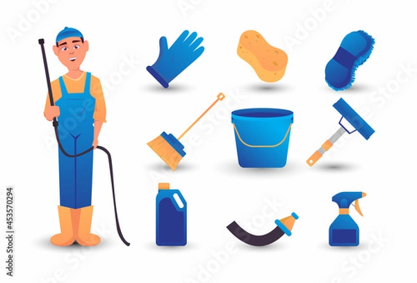 Obraz car wash equipment set