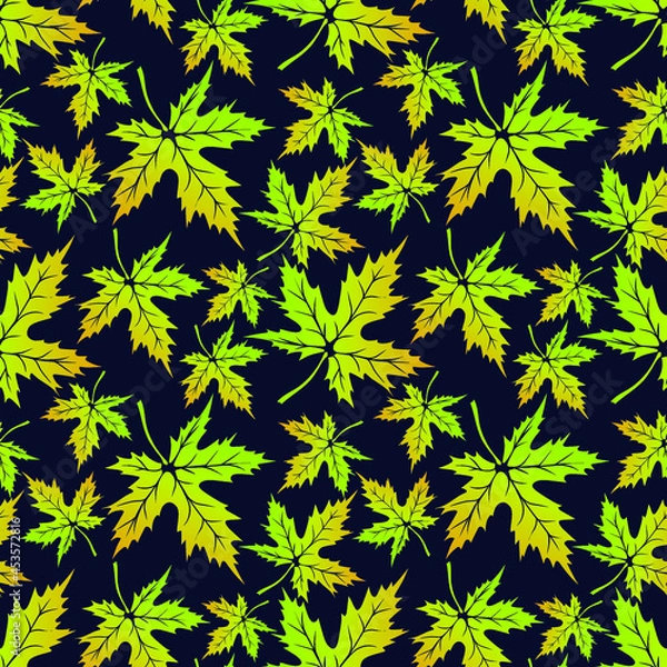 Fototapeta Seamless pattern with Maple  leaves. Design for textiles, fabric, tapestries.