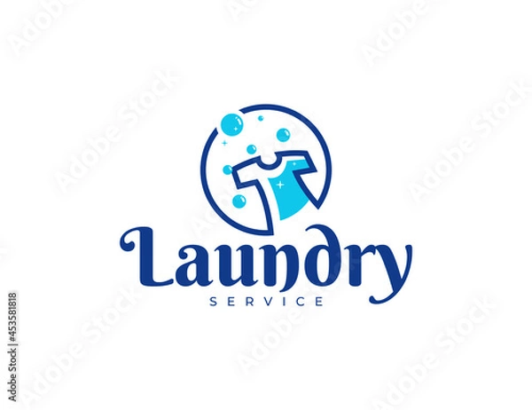 Obraz Modern laundry logo with clothes illustration