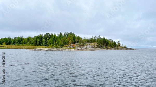 Obraz Islands with forest and rocks on Lake Ladoga