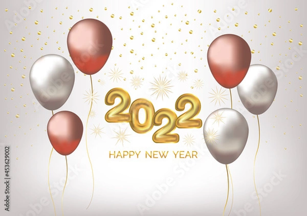 Fototapeta happy new year 2022 art vector background 