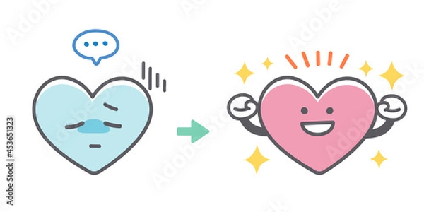 Obraz 人間の心の病気から回復するビフォーアフター