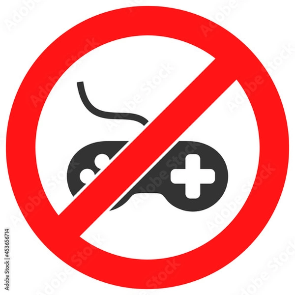 Fototapeta Stop videogames vector illustration. Flat illustration iconic design of stop videogames, isolated on a white background.