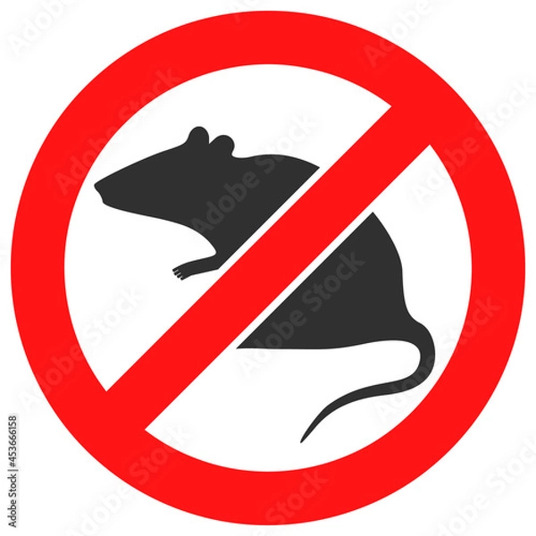 Fototapeta Stop rat vector illustration. Flat illustration iconic design of stop rat, isolated on a white background.