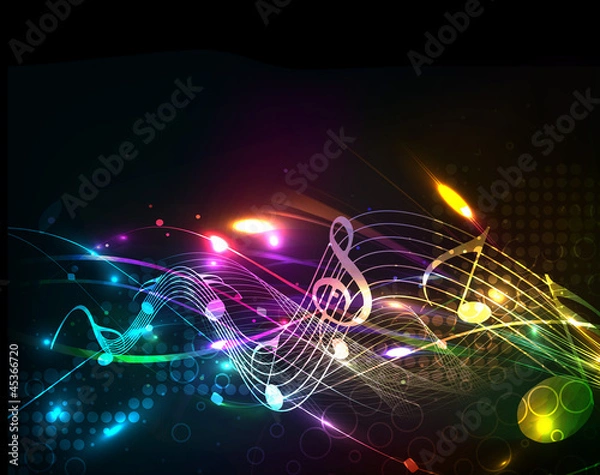 Fototapeta Music colorful music note theme