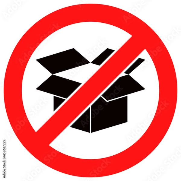 Fototapeta Stop carton box vector illustration. Flat illustration iconic design of stop carton box, isolated on a white background.