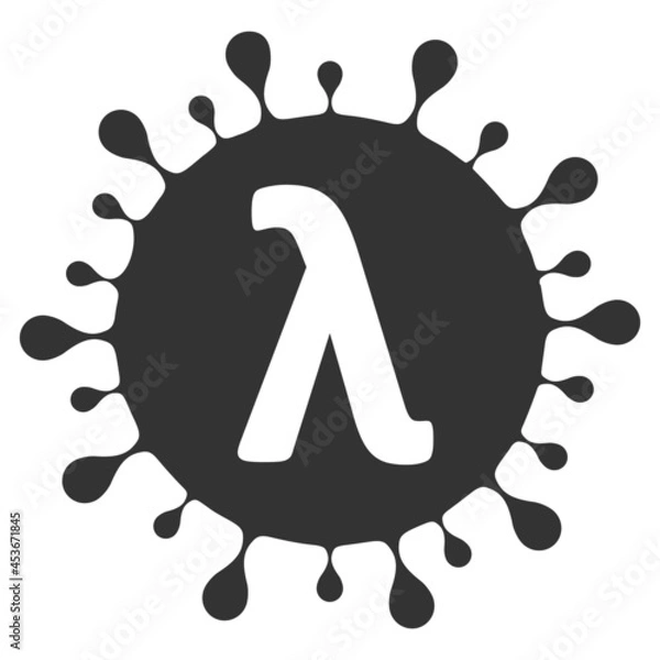 Fototapeta Lambda covid virus vector illustration. Flat illustration iconic design of Lambda covid virus, isolated on a white background.