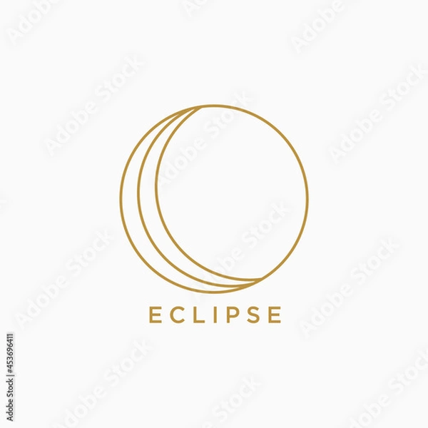 Fototapeta Eclipse minimalist logo vector
