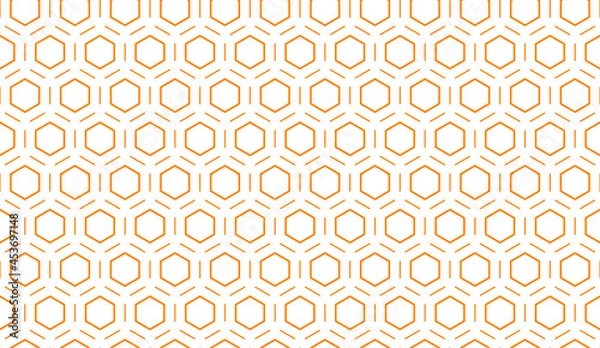 Obraz Bee honey comb background seamless. Simple seamless pattern of bee honeycomb cells. Illustration. Vector texture. Geometric print