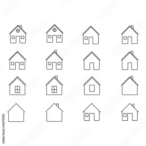 Obraz House simple line icon on white background,vector illustration