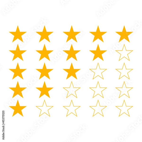 Fototapeta Star rating icon on white background,vector illustration