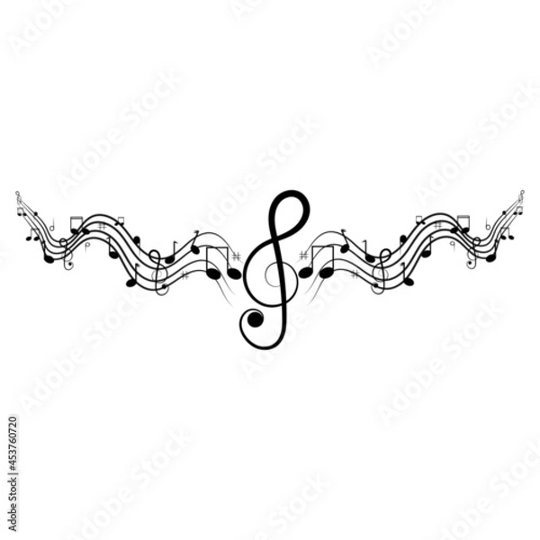 Obraz Music note icon on white background,vector illustration