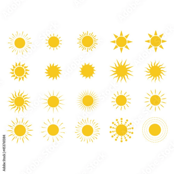 Obraz Golden the sun icon set,vector illustration