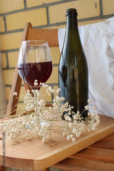 Fototapeta wine and cheese