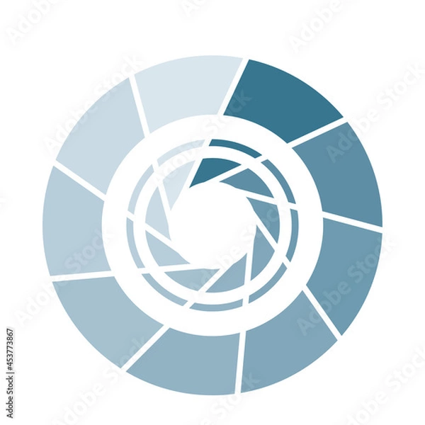 Obraz Infographics. Shutter type pie chart, chart chart, illustration, PDCA, business, process management of the camera divided into 9 parts.