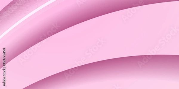 Fototapeta Abstract pink background with simply curve lighting element vector. Modern minimal 3d pink white gradient presentation background. 