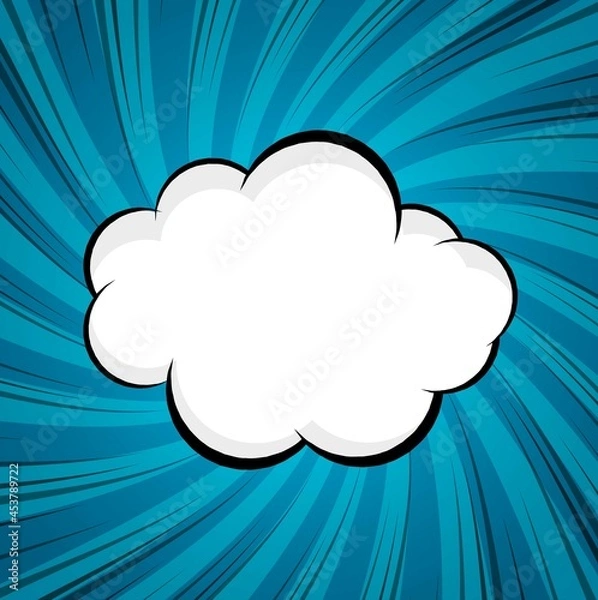 Obraz pop art blue comic vector design cloud background