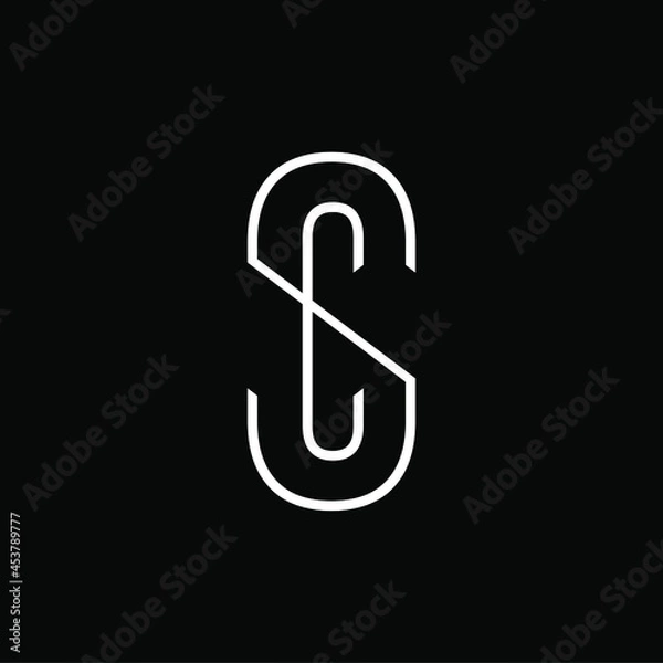 Fototapeta Creative, simple and elegant Initial letter CS or SC logo template in flat design monogram illustration